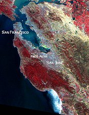 Satellitenfoto von Silicon Valley